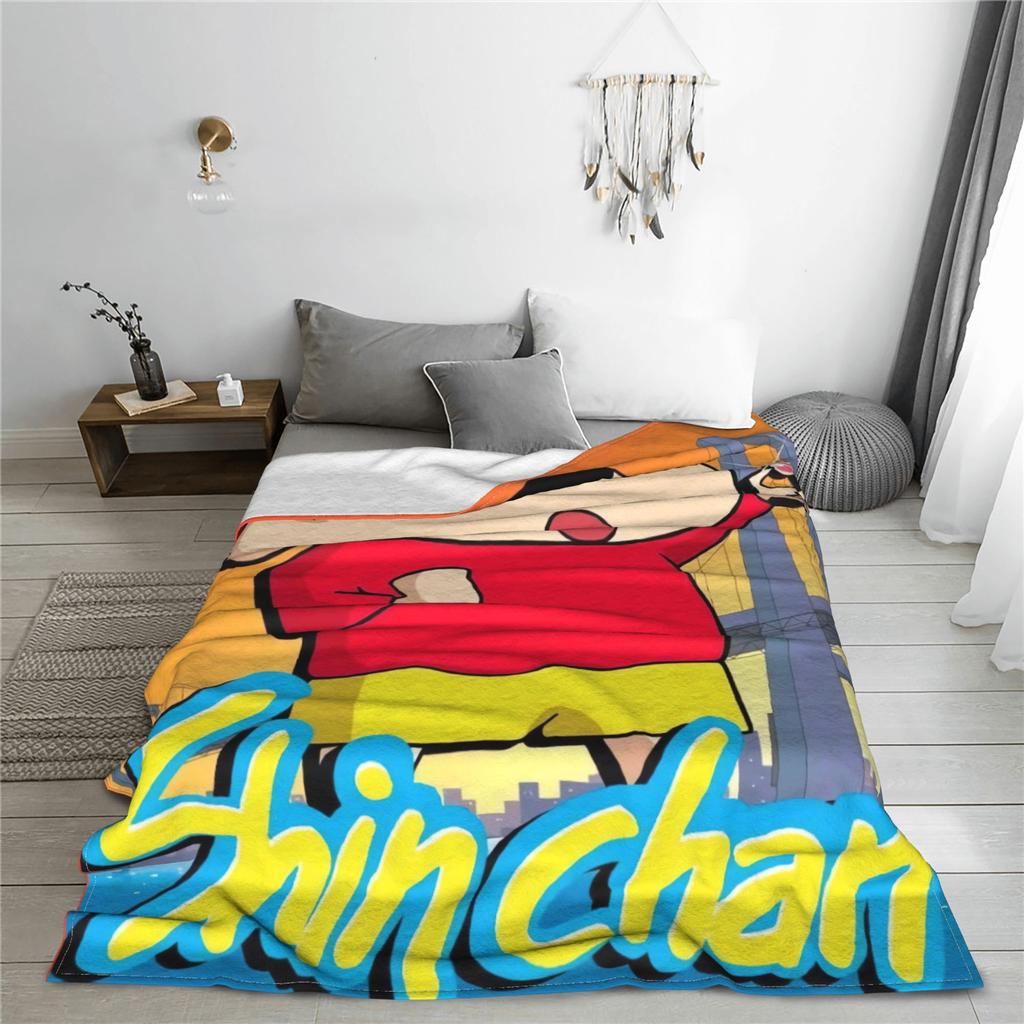 Забавные мультяшные одеяла Крэйонов Шин-чана Качественное Супермягкое Плед Осеннее Студенческое Диван Кровать Забавное Покрывало