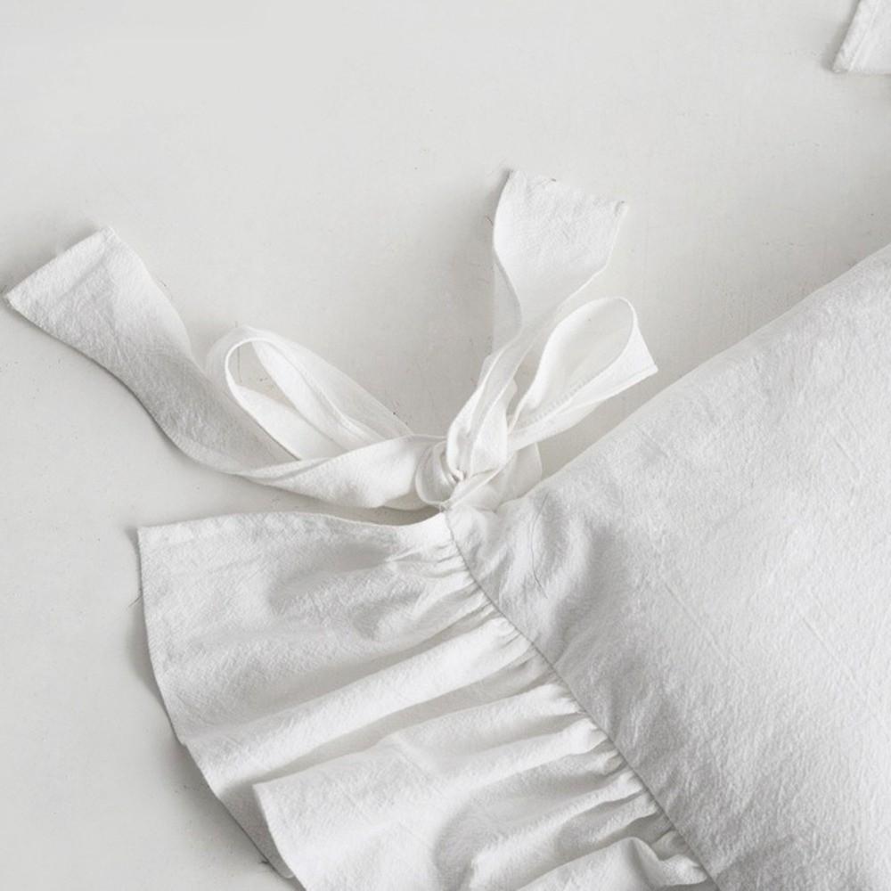 Soft Ruffled Chair Cover with Ties Chair Slipcover Minimalist Seat Protector Dining Chair