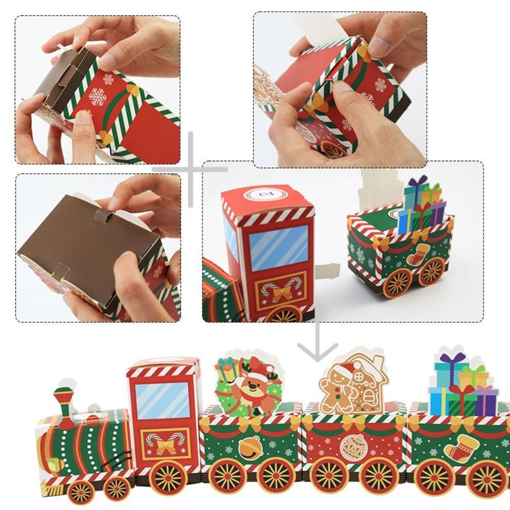 Paper Train Christmas Advent Calendar Advent Calendar Number Candy Present Christmas Box Creative Design Sticker