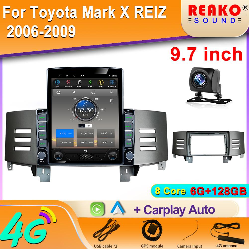 9.7" Vertical Style Tesla Screen Car Radio For Toyota Reiz Mark X RHD LHD 2007 2009 GPS Navigation Multimedia Player Carplay