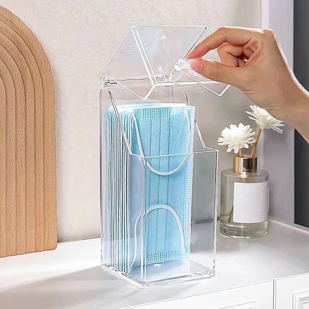 1/3PCS Transparent Mask Storage Box With Cover Dust Mouth And Nose Cover Door Desk Entrance Mask Box