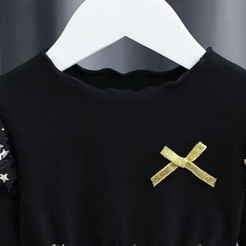 Весна-Осень для маленьких девочек, детское шикарное платье в стиле принцессы, простое сетчатое платье с длинными рукавами и бантом