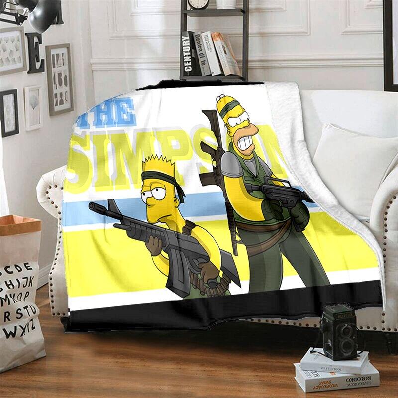 S-Симпсон Мягкий Плюшевый Диван-кровать Покрывало Мультяшное Современное Фланелевое Покрытие Одеяла Печатное Покрывало на Одеяло Подарок Пледы для Пикника
