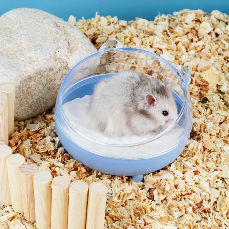 1Pcs Sandbath Box Hamster Cage Toilet Small Animal Mouse Rabbit Pet Bathhouse Bathing Easy To Clean and Safe Multicolor
