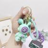 Funny Finger-guessing Game Keychain Creative Rabbit Pendant Face-changing Keyring  Backpack Decor
