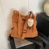 Women's Solid Color Tote Bag Wide Shoulder Strap Shoulder Bag Crossbody Bag