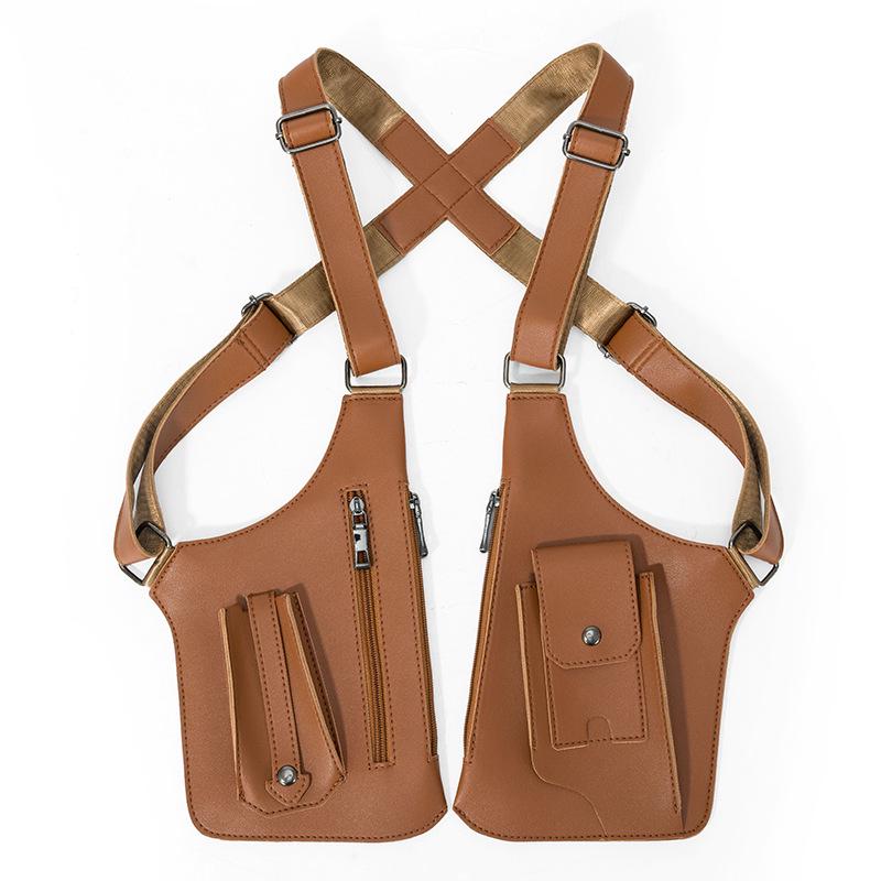 Мужская и женская ретро-сумка-жилет через плечо – многофункциональная подмышечная сумка-слинг для телефона и использования на открытом воздухе