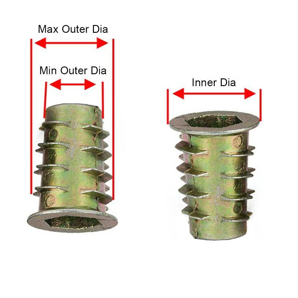 10pcs/lot Zinc Alloy Hexagonal Trapezoid Nuts M4 M5 M6 M8 M10 Wood Insert Inner Thread  Durable