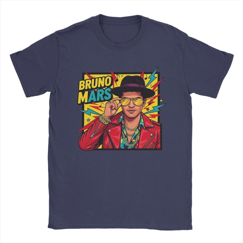 Rapper Bruno Mars T Shirt Unisex Pure Cotton Funny TShirts Crew Neck Tee Shirt Short Sleeve Clothing Plus Size
