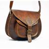 Винтажная подлинная коричневая кожаная сумка-мессенджер через плечо ручной работы