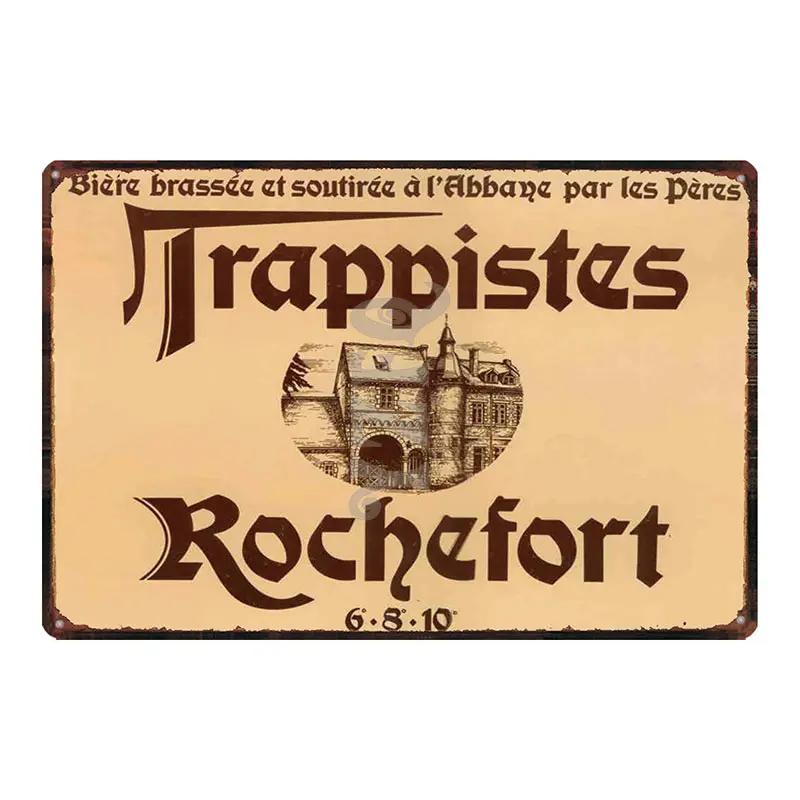 Орваль Шимэ Вестмалле Шуфф Металлическая жестяная вывеска Винтажная тарелка Для Бара Клуба Стены Паба Ресторана Декор Дома Железный Постер DU-3599A