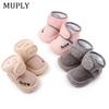 Cute Winter Infants Shoes Baby Girl Boy Bow Knot Baby Boots Casual Sneakers Non-slip Soft Soled Walking Shoes