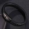 Punk Bracelet Of Men Black Genuine Leather Bracelet Bangles Trendy Wristband Jewelry Gift
