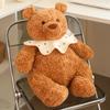 Bear with Bib Plush Doll Pillow Soft and Comfortable Stuffed Animals Holiday Gift Send Friend and Family Bedroom Decor