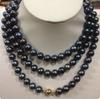 Ожерелье из красивого натурального черного таитянского жемчуга диаметром 8–9 мм длиной 50 дюймов
