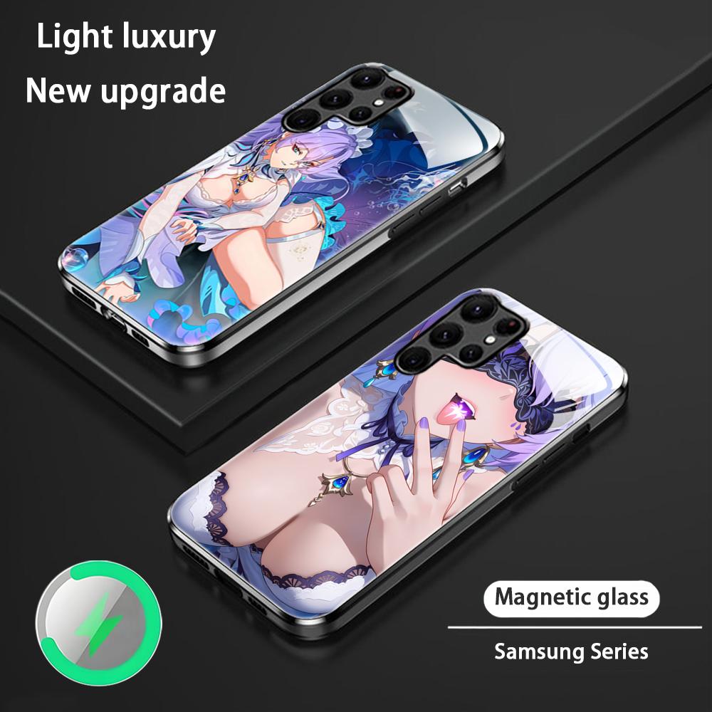 Чехол для телефона Wuthering Waves Cantarella новый Для Samsung S25 S24 S23 S22 S21 S20 Plus Ultra Note20 Стеклянный Магнитный Чехол