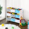 SONGMICS Children's Storage Shelf for Toys and Books, 9 Removable Non-Woven Fabric Boxes with Handles, for Children's Room, Playroom, Daycare, School