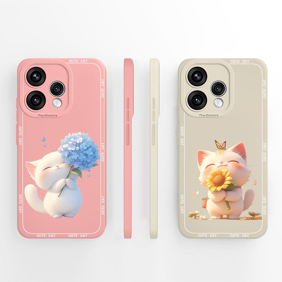 Case For Oppo Reno 15 Pro Mini 15F 15C 5G Lovely Cartoon Patterns Phone Cover For Oppo Reno15 Soft Smooth Liquid Silicone Bumper