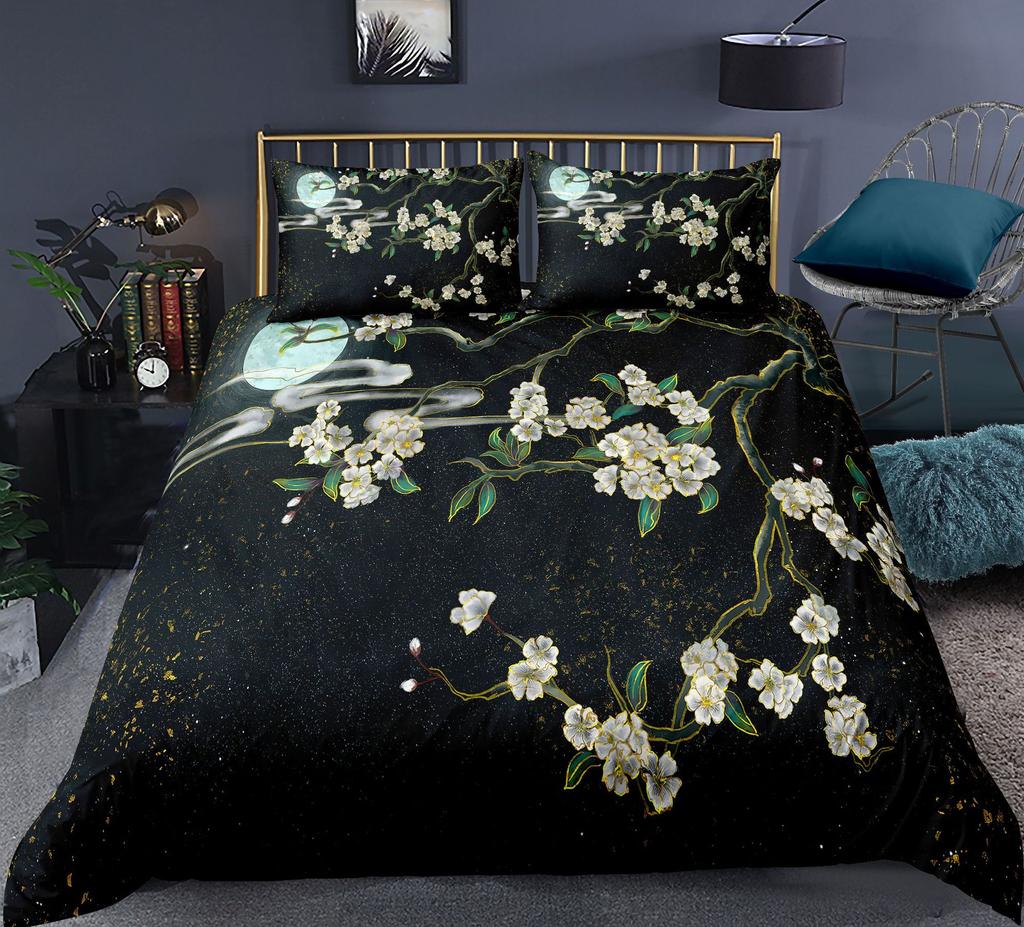 Chinoiserie Animal Polyester Duvet Cover Set King Colorful Phoenix Mountain River Landscape Asian Culture Theme For Kids Teens