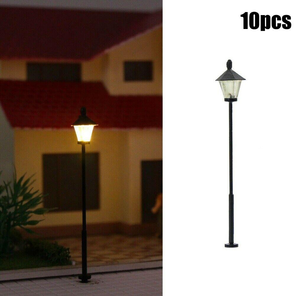 10 шт. 3 В светодиодные уличные фонари с одной головкой для поезда и железнодорожного фонарного столба