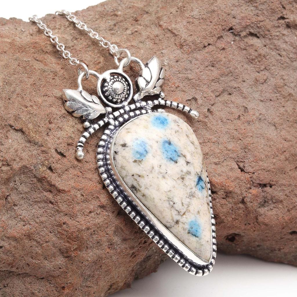 Ювелирные изделия из драгоценных камней яшмы, серебряное ожерелье ручной работы, этническая нить макраме