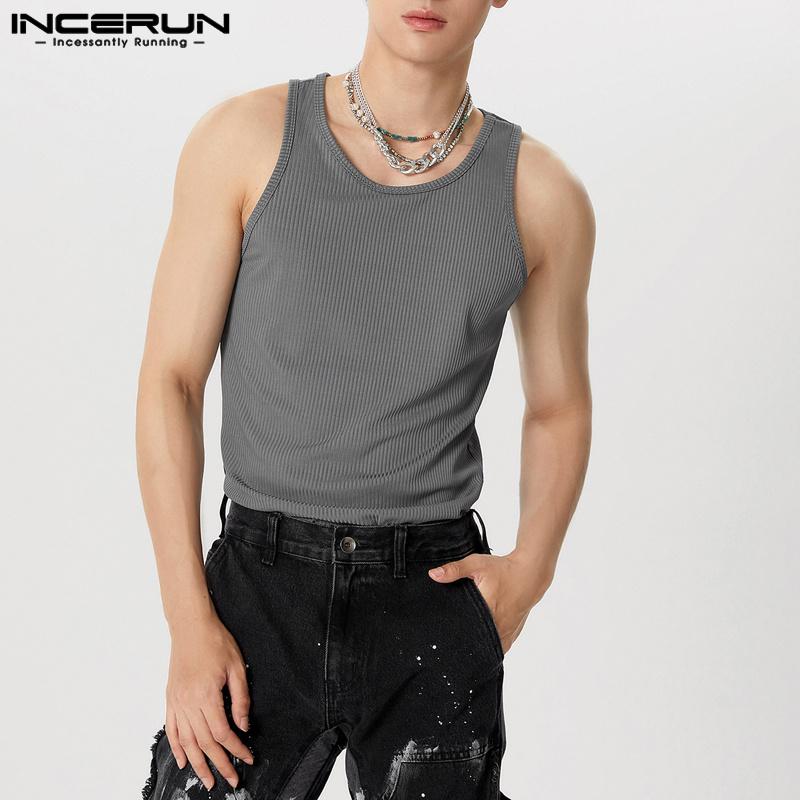 INCERUN Летние мужские повседневные спортивные майки без рукавов