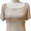 Women Tops Square Collar Puff Short Sleeve Sequin Tops Glitter Sparkling Party Blouse Evening Party Tops