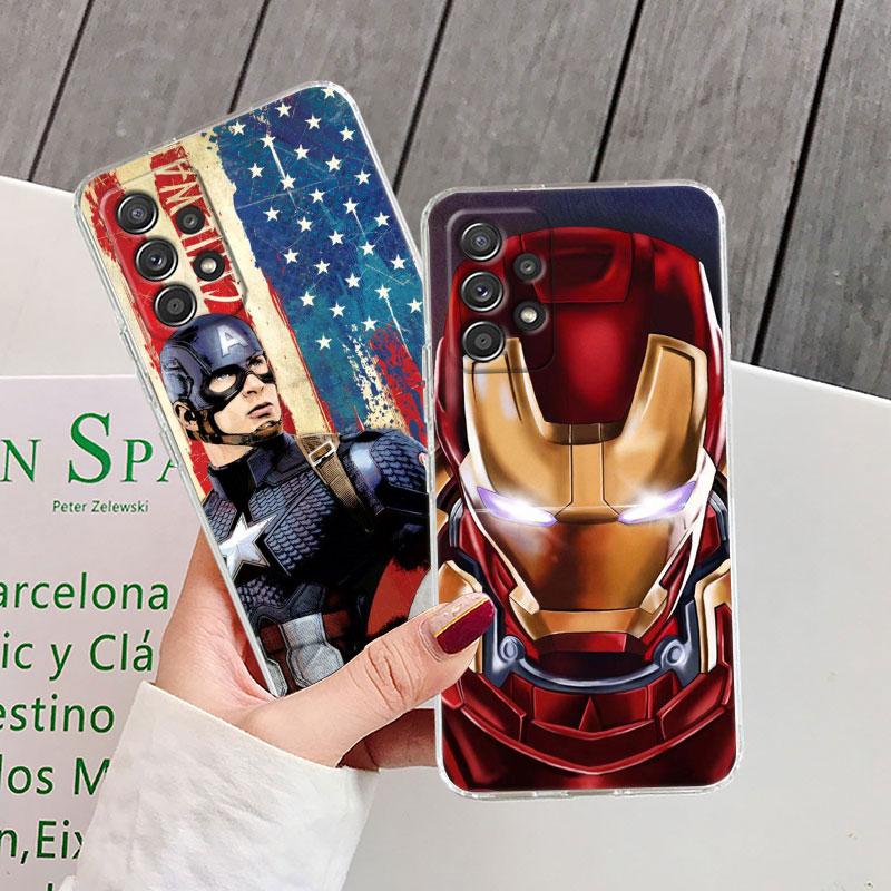 Чехол Marvel с изображением Мстителей для Samsung Galaxy A57 A37 A56 5G A36 A55 A54 A35 A26 A07 A17 A16 A06 A36 A15 Человек-паук Железный человек