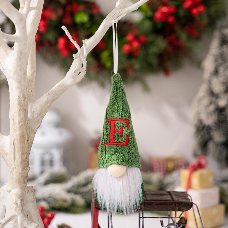1PC Plush Dwarf Hanging Pendants Letter Embroidered Knitted Hat Faceless Doll Pendants