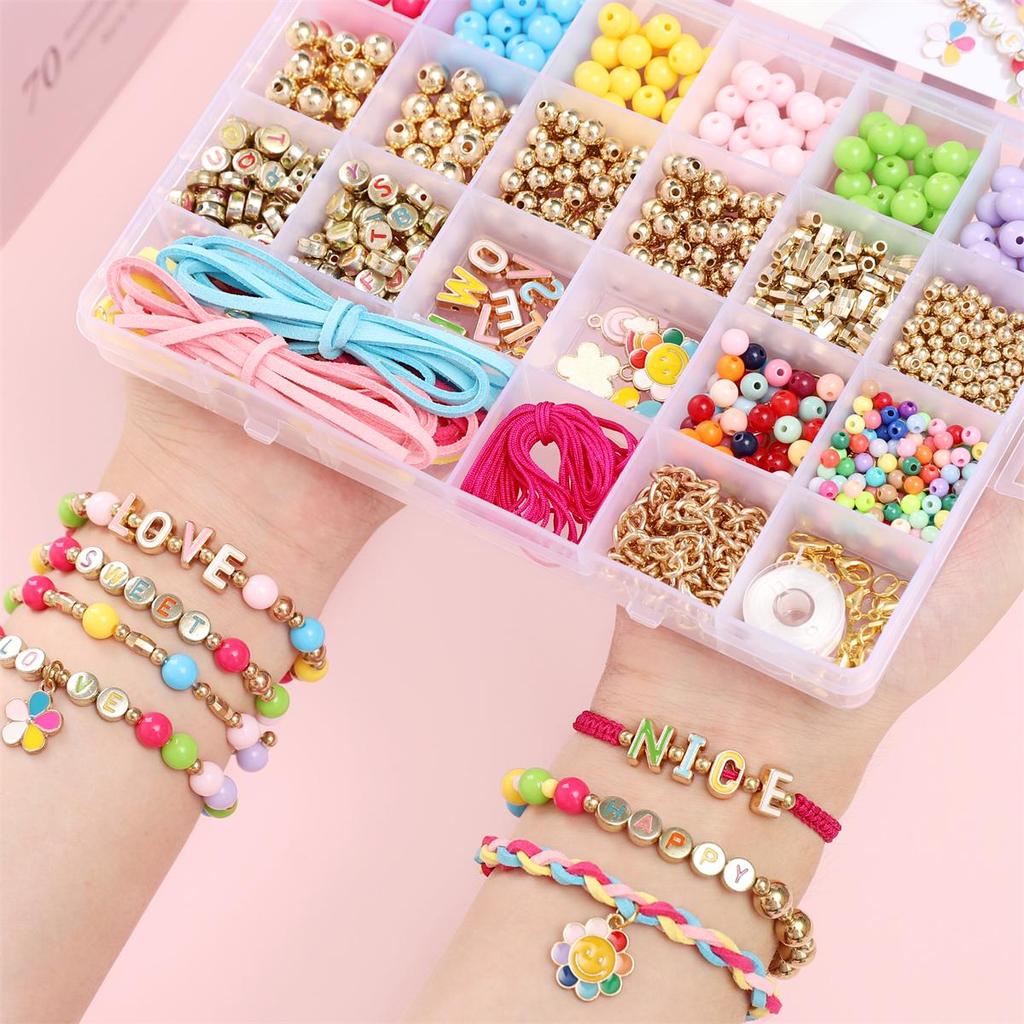 865Pcs Jewelry Kit Acrylic Beads for Bracelet Necklace Colorful DIY Accessories Jewelry Making