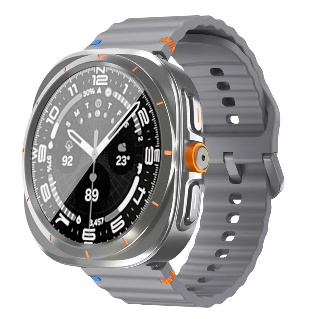 Ремешок+Переход на Ультра Чехол для Samsung Galaxy Watch 7 6 40 44мм Обновление до Galaxy Watch Ultra 47 Защитное стекло для экрана