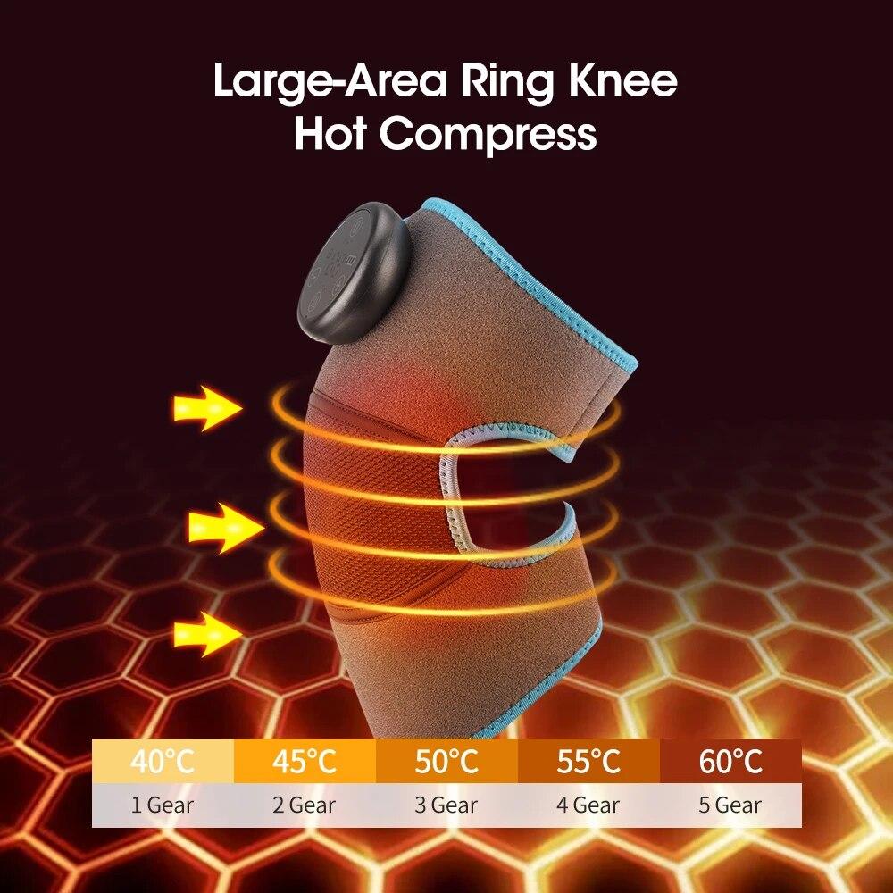 Electric Knee Massager Belt Heating Pad Vibration Shoulder Massager Arthritis Physiotherapy Massage Knee Pad Pain Relief