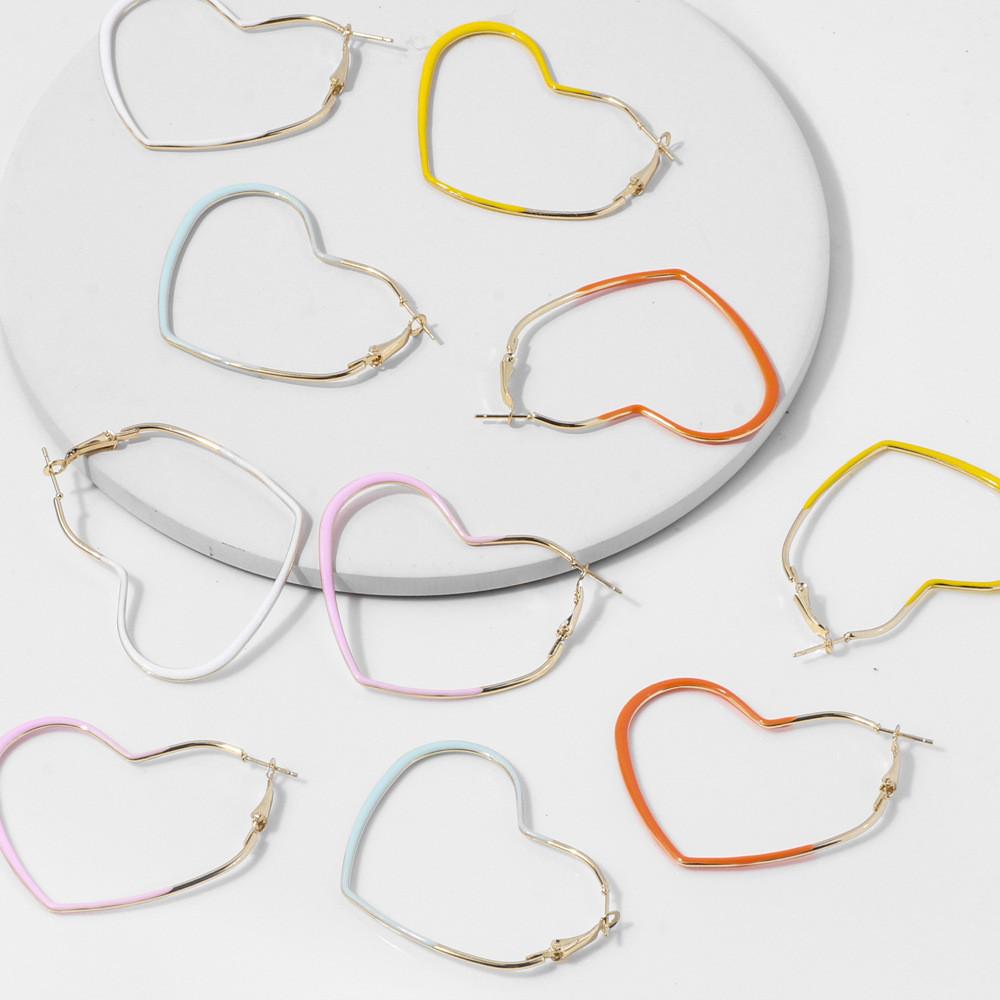 Stylish Heartshaped Geometric Earrings Trendy Fashion Jewelry In Multiple Vibrant Colors