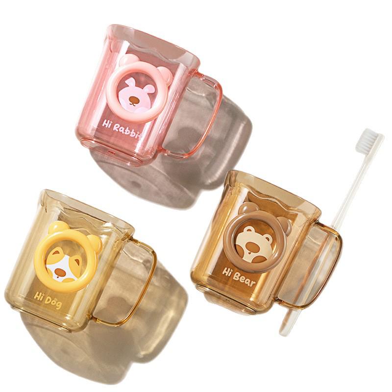 Children's Cartoon Mouthwash & Toothbrush Cup Set for Dorms