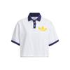 Adidas Originals Trefoil Varct Polo Shirt With Logo Patchwork Women Tops White IU4768