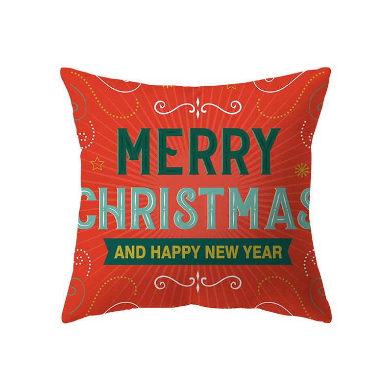 Merry Christmas Santa Claus Print Pattern Cushion Cover Home Living Room Sofa Decoration Square Polyester Pillow Pillow Cover