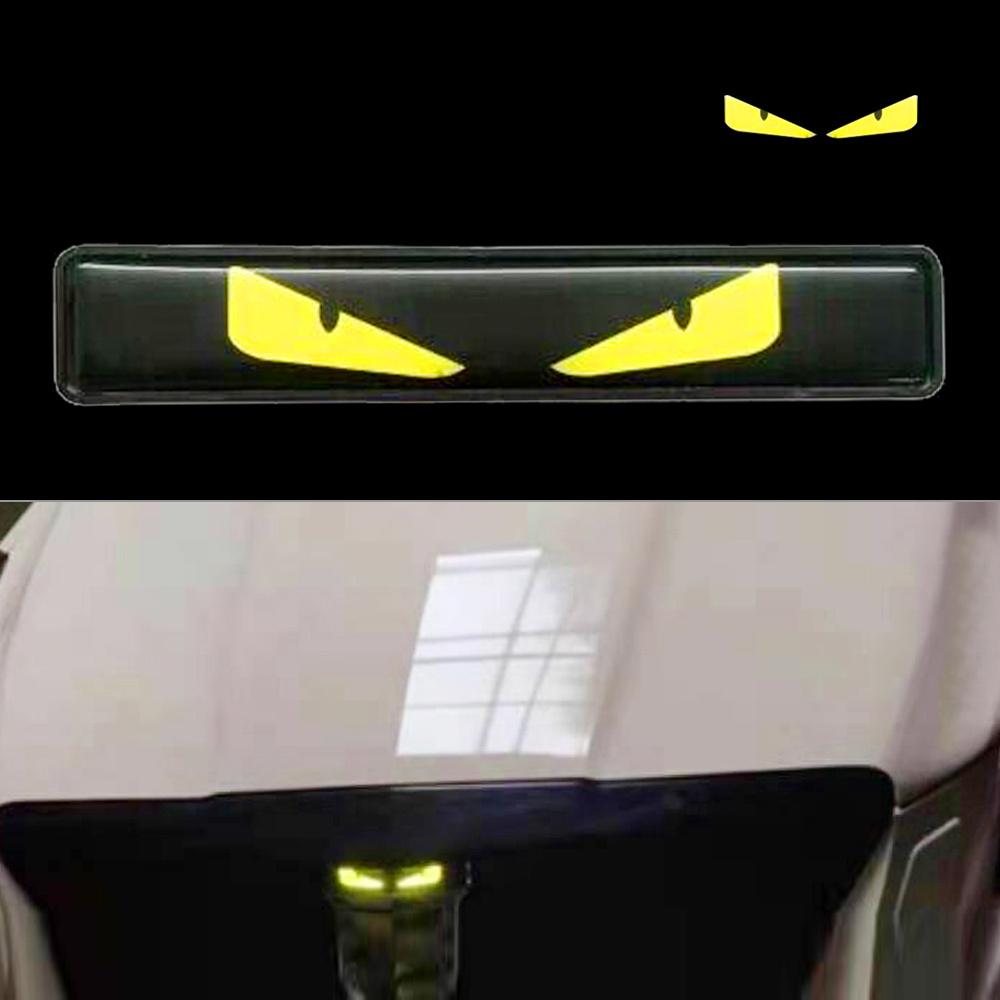 1x передняя решетка автомобиля, значок на задней панели, наклейка с подсветкой, светодиодная эмблема, глаз демона