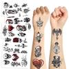 Cartoon Black and White Skull Tattoo Stickers Waterproof Festival Party Party Children Disposable Tattoo Stickers