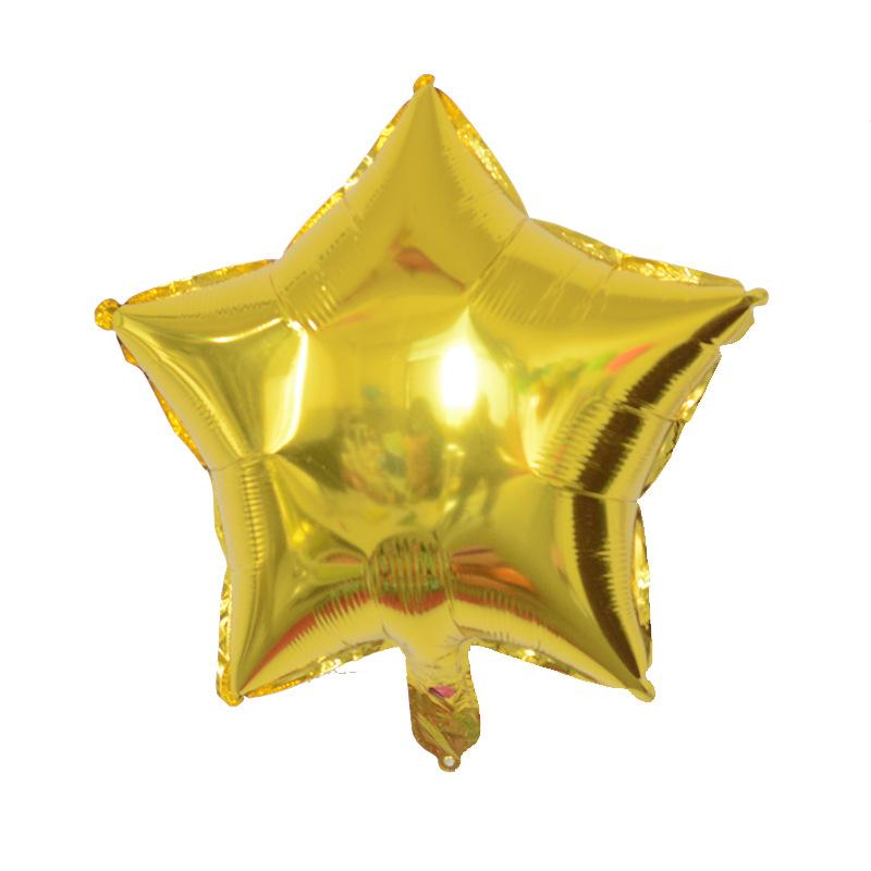 18-Inch Light Version Of Pentagram Aluminum Film Balloon Solid Color Star Balloon Aluminum Foil Birthday Party Decoration Arrangement