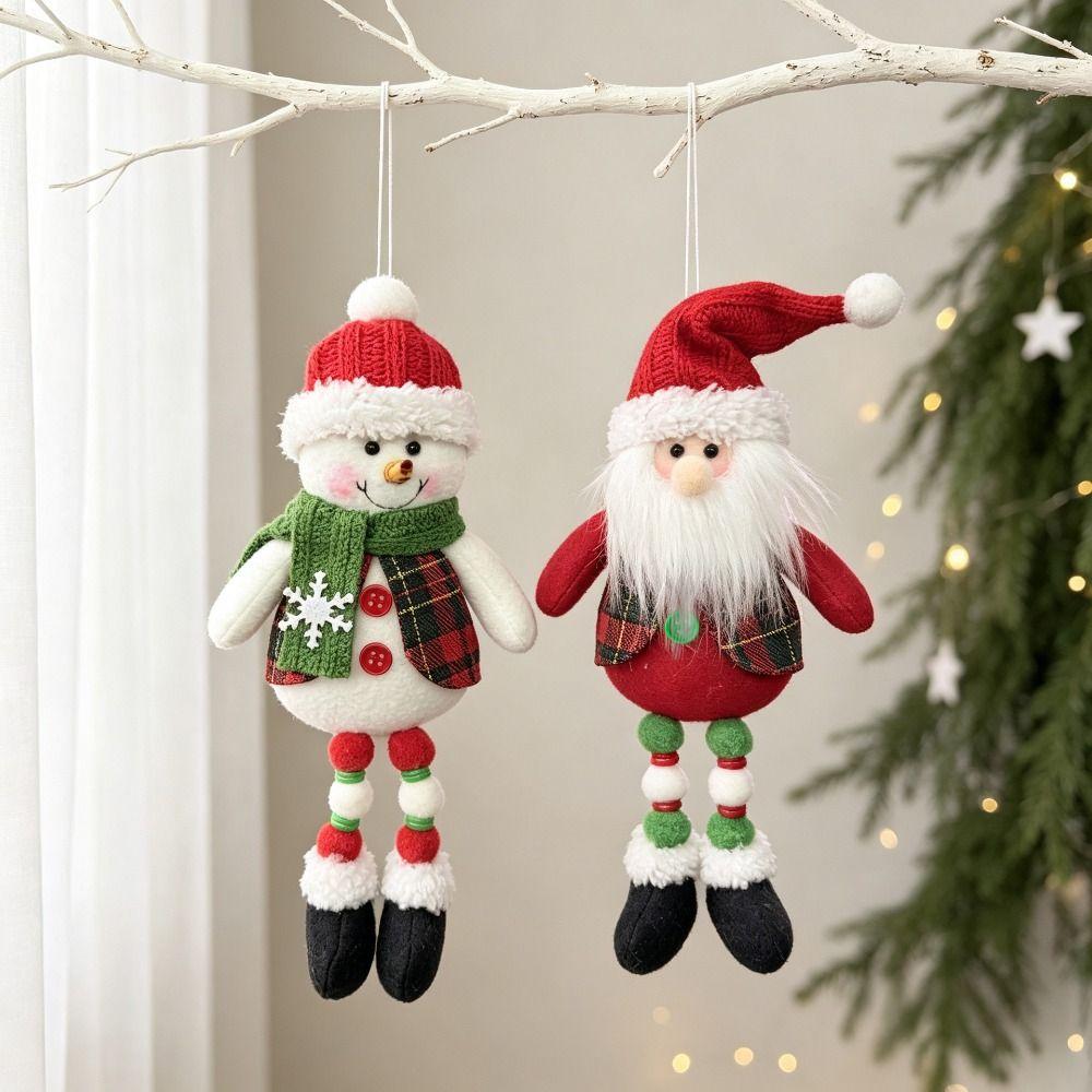Santa Claus Christmas Tree Hanging Decorations Long Leg Elk Deer Doll Christmas Santa Claus Pendant Handicrafts Snowman