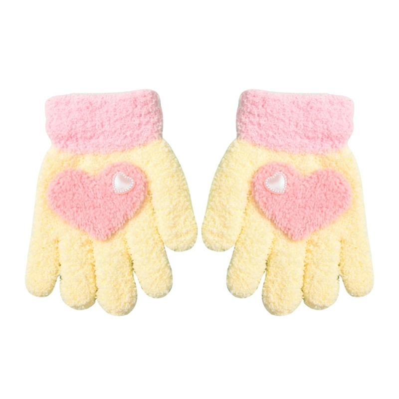 Soft Comfortable Winter Mittens for Kids Knitted Gloves Cute Cartoon Pattern Kindergarten Gloves Comfortable Wearing