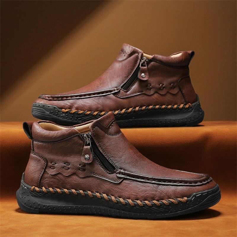 Plus Size 39-48 Men's High-top Casual Shoes Handmade Shoes Casual Sneakers