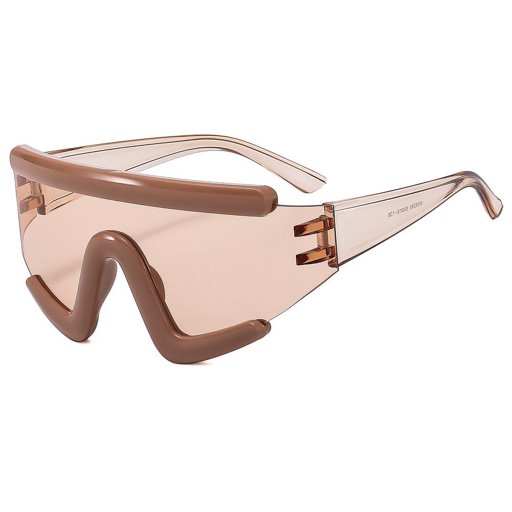 2025 Punk One-Piece Shield Sunglasses For Women Men Big Frame Luxury Brand Y2K Windproof Glasses Sports Cycling Eyewear UV400