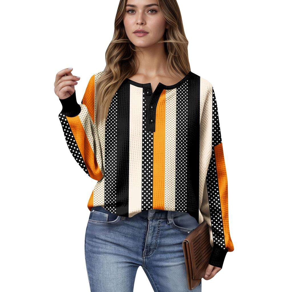 Женские повседневные рубашки с длинным рукавом, топы на пуговицах с V-образным вырезом, свободный трикотаж, осенние фавориты для женщин