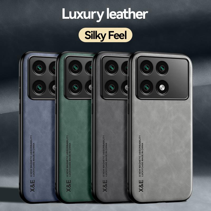 Leather Magnetic Case For Xiaomi Poco X6 Pro 5G Soft TPU Shockproof Fundas For Pocox6pro Poko Little X6pro X 6 Pro 6X Back Cover