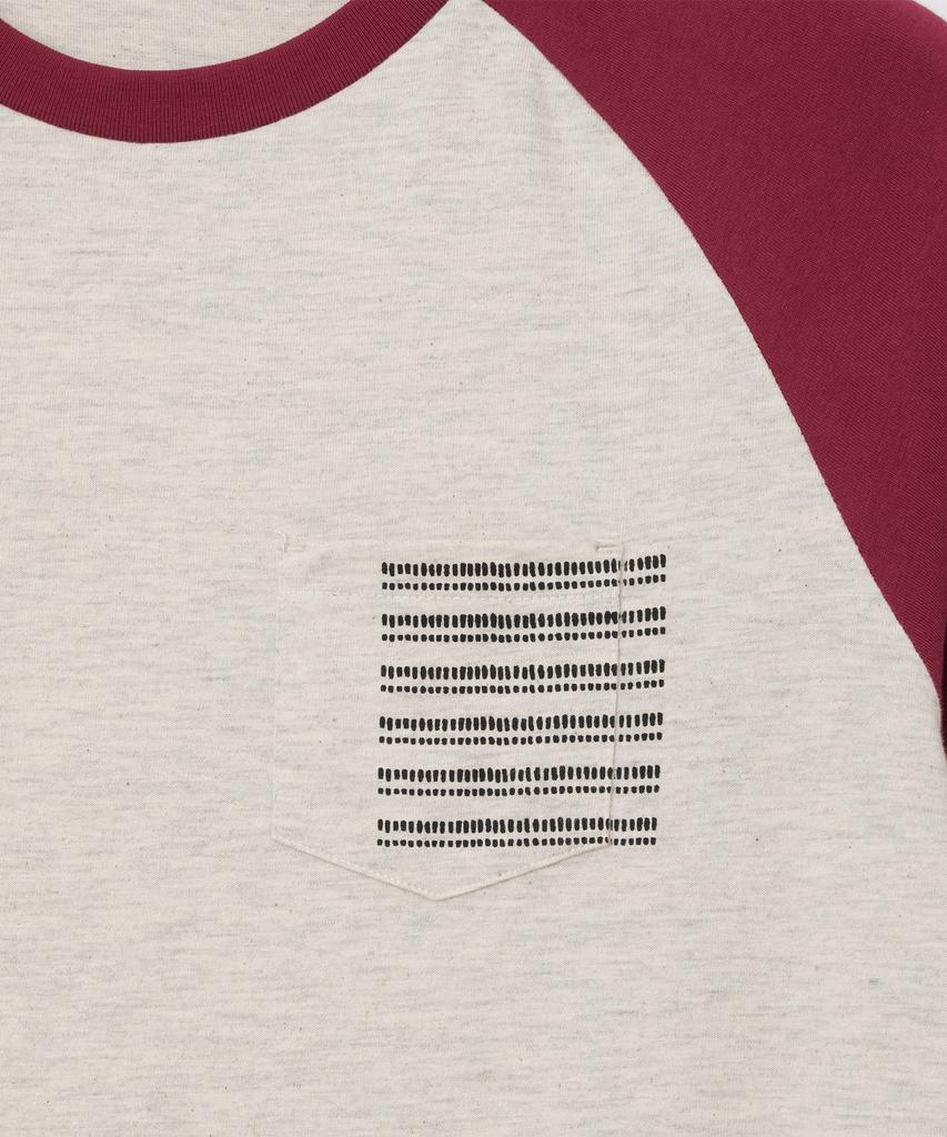 MILLO ARCHIVE Dot Print Pocket Raglan T-Shirt [Burgundy]