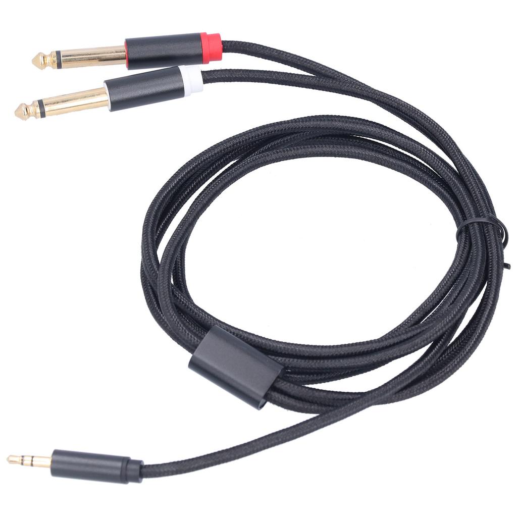 3683 Adapter Cable Cotton Woven Mesh 3.5mm Male To Dual 6.35mm O Tuning Speaker Adapter