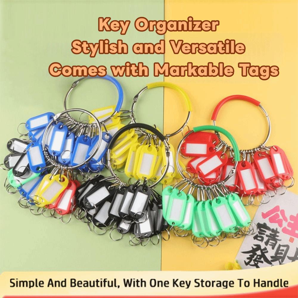 Plastic Key Tags Transparent Window Key Chains New Key Storage Ring  Key Classification