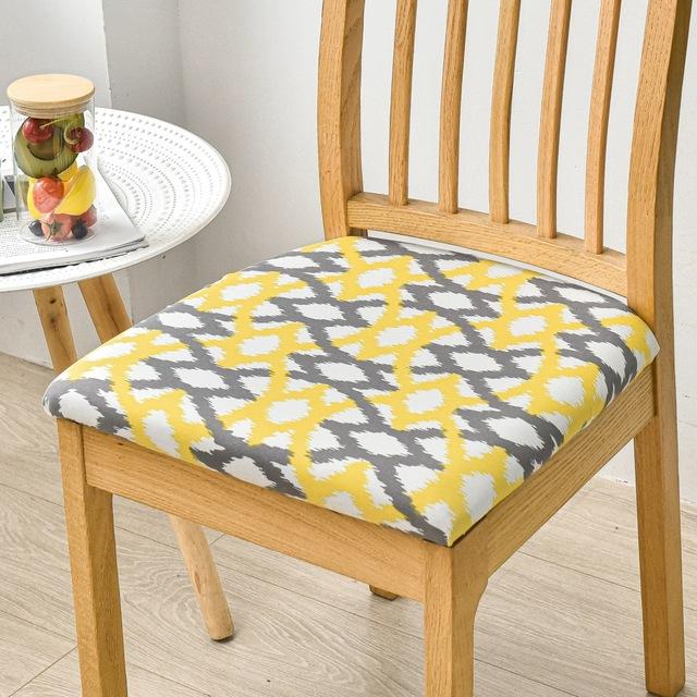 All Seasons Print Seat Cushion Cover For Dining Room Home Decor Spandex Stretch Chair Covers Removable Washable Chair Protector