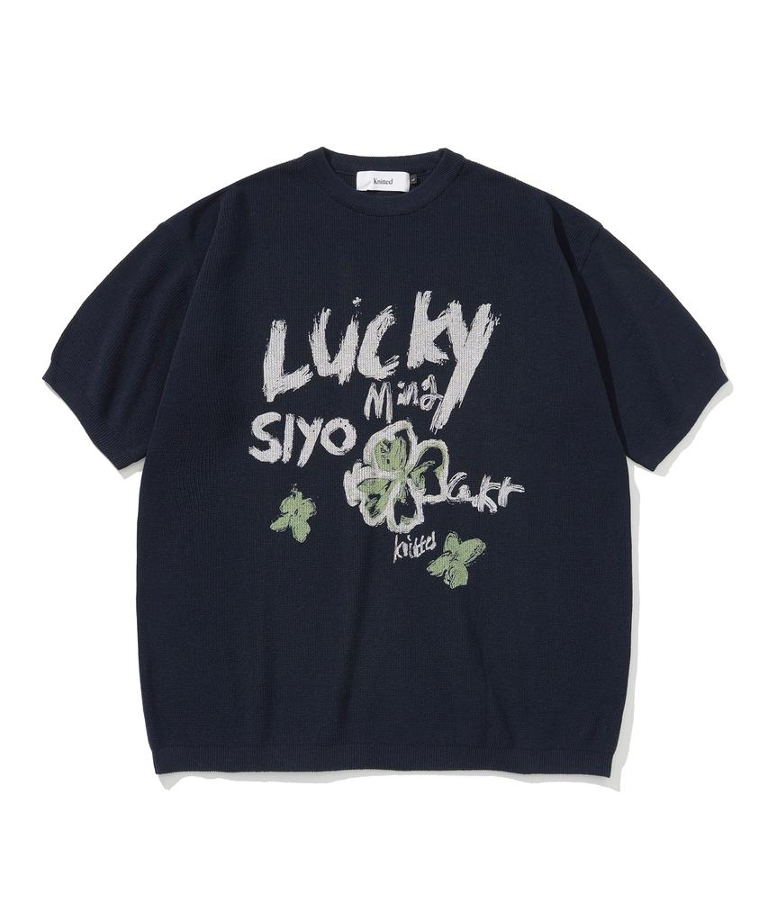 KNITTED Coolever Clover Round Knit Navy